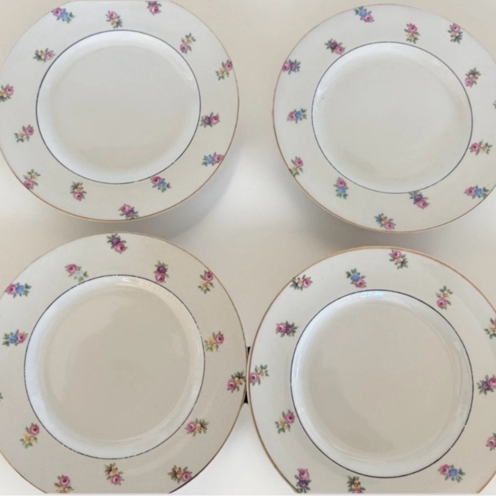 SET OF 8 Empire England rosebud salad plates - Picture 4 of 4